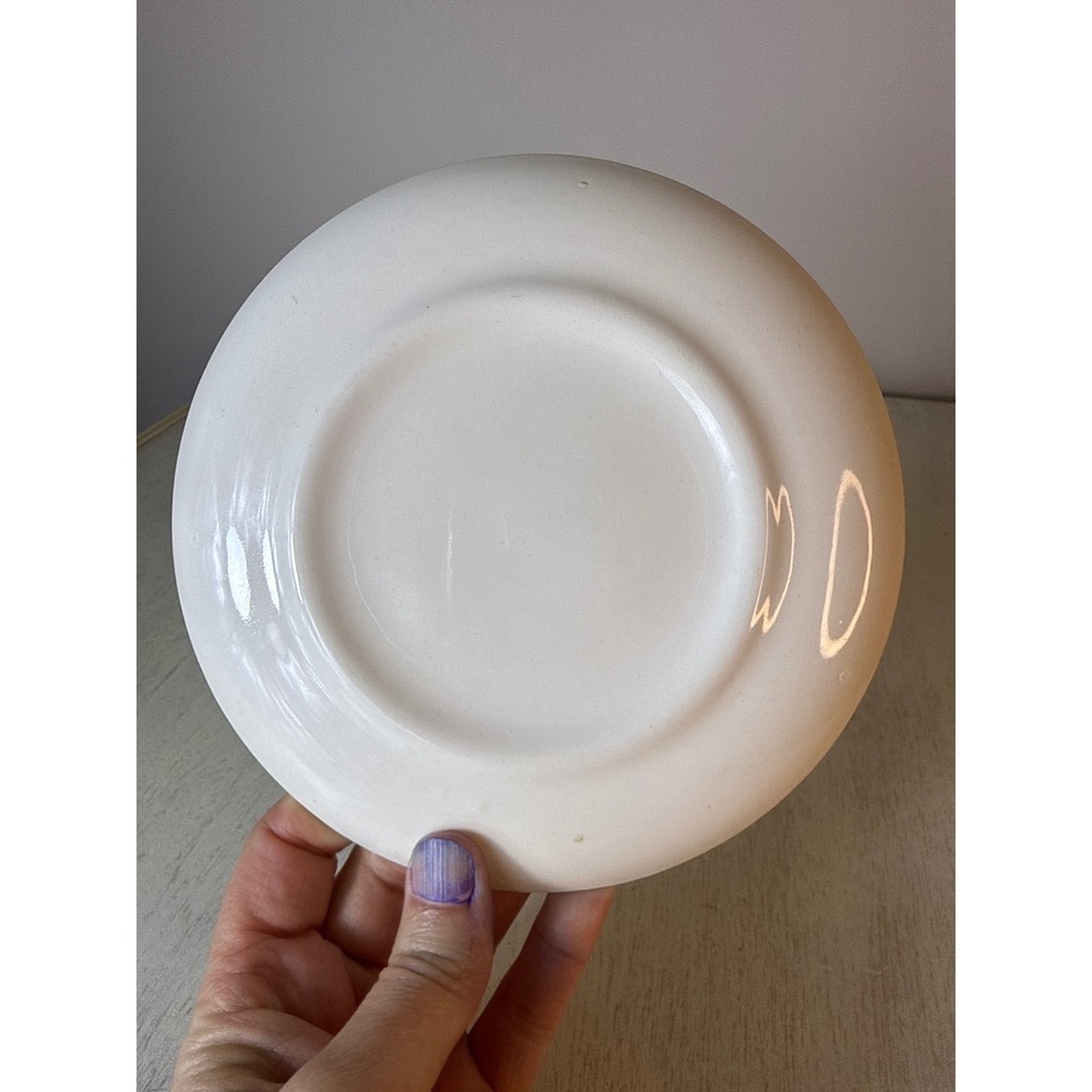 Vintage Teal Blue‎ Floral White Ceramic Saucer Gold Rim Unmarked Replacement - Picture 2 of 2
